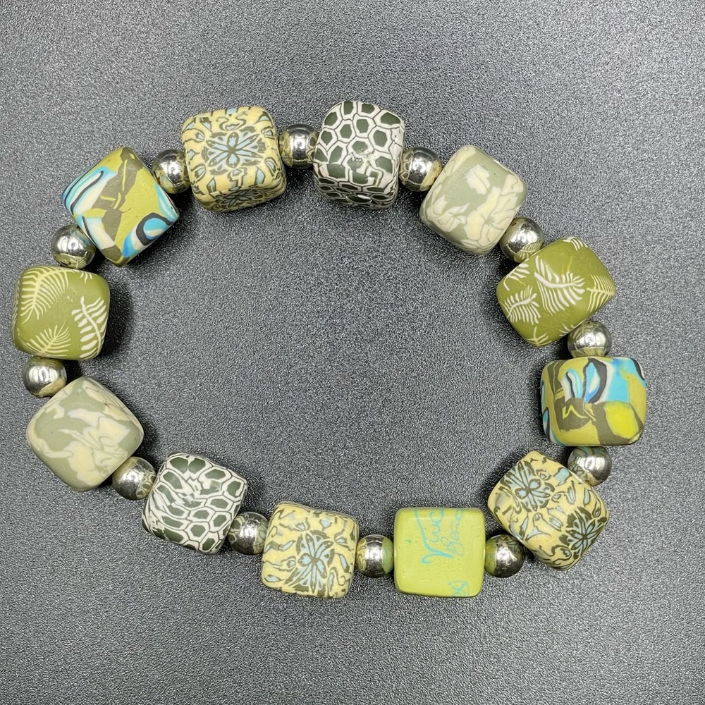 Handmade Glass & Sterling Silver Bracelet